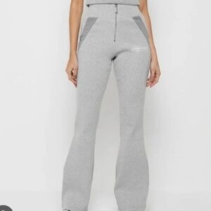 Maniere De Voir Gray Flared Pants with Zipper